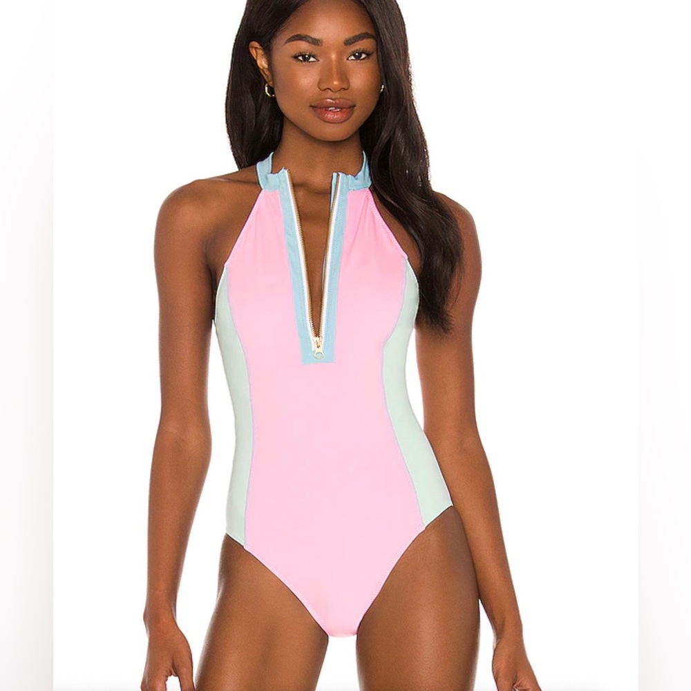 LoveShackFancy X Hurley Max Colorblock One Piece Bathing Suit - Picture 8 of 11
